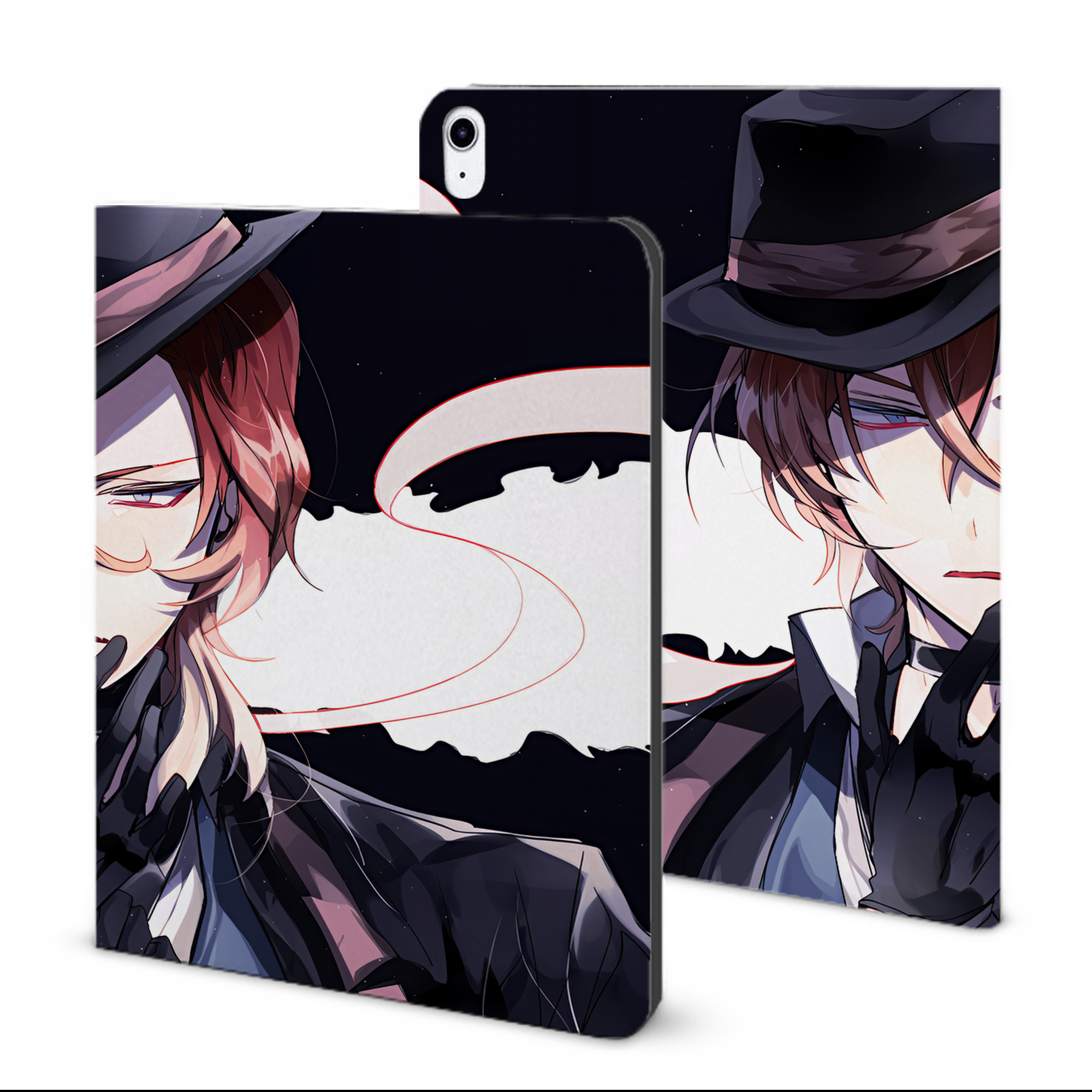 （画像用） 文豪ストレイドッグス Bungo Stray Dogs IPad ケース ブック型 PUレザー TPU 耐衝撃 軽量 薄型 ペン収納なし 全面保護 IPad 各モデル対応